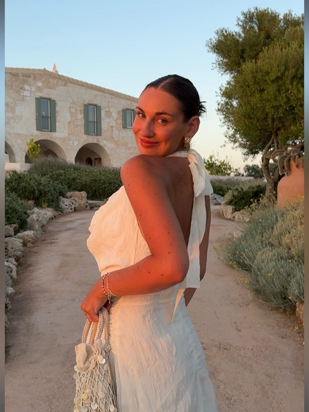 PrettyLittleThing White Backless Tie-Halter Maxi Dress